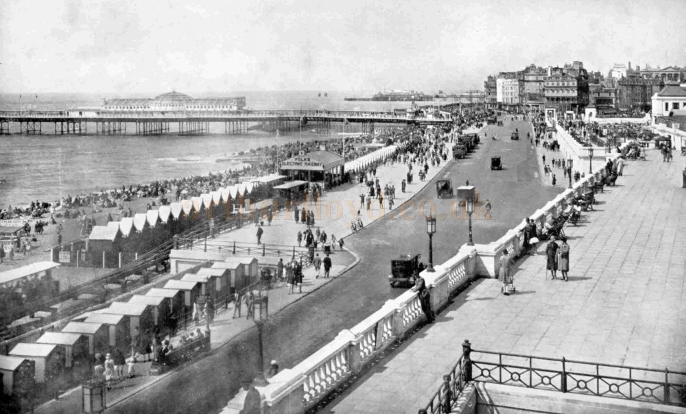 The Palace Pier, Brighton and in the distance the West pier, Brighton, in 1931 - From The Bioscope, 17th of June 1931.