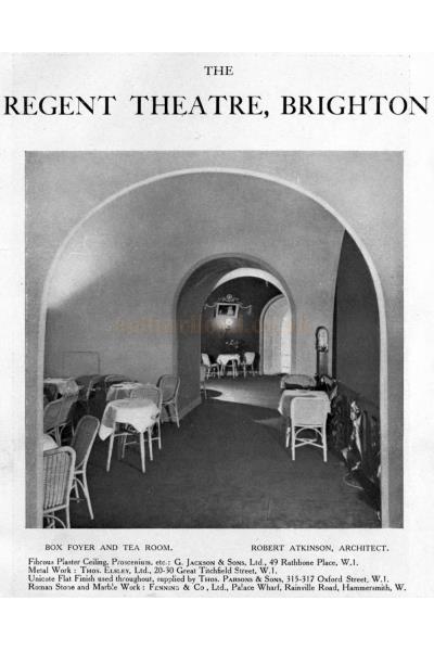 Some internal views of the Regent Theatre, Brighton when it first opened in 1921 - From the Academy Architecture and Architectural Review Vol 54 1922.