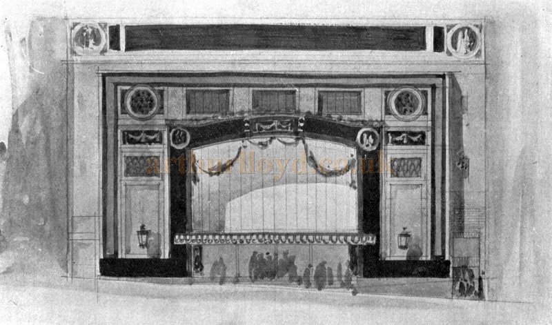 A Drawing showing the proposed exterior and main entrance to the Regent Theatre, Brighton in 1921 - From the Academy Architecture and Architectural Review Vol 53 1921.