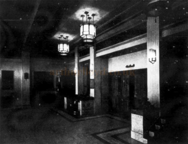 The Savoy Theatre, Brighton's Entrance Foyer from Grand Junction Parade - From The Architects' Journal, 8th of April 1931.