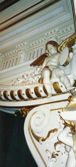 A detail of one of the cherubs situated on the Proscenium arch of the Buxton Opera House - Courtesy David Garratt.