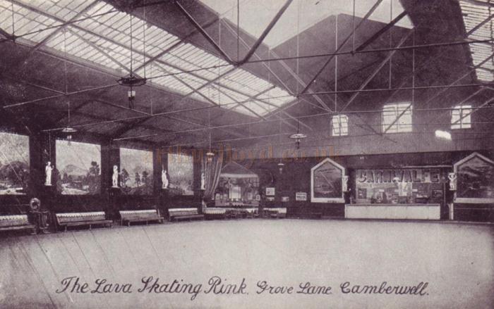A postcard showing the the Lava Skating Rink, Grove Lane, Camberwell - Courtesy Jack Mcinroy