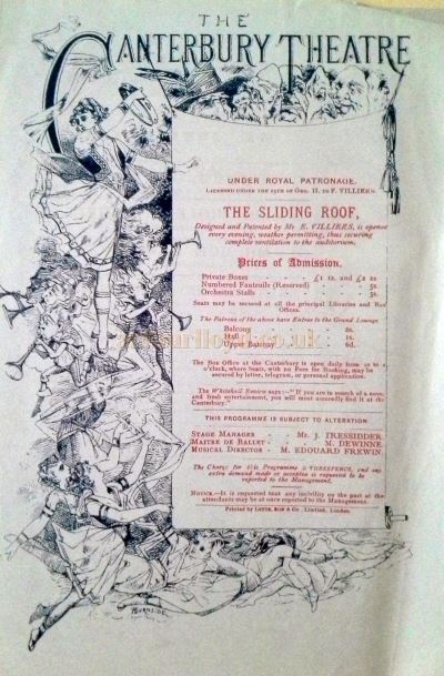 A Programme for the Canterbury Theatre in March 1880 - Courtesy Troy Murphie. 