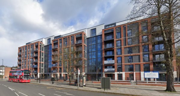 A Google StreetView Image showing the site of the Capitol Theatre, Winchmore Hill, in February 2022 - Click to Interact.