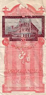 Programme for 'Kismet' at the New Theatre, Cardiff Feb 21st 1916.