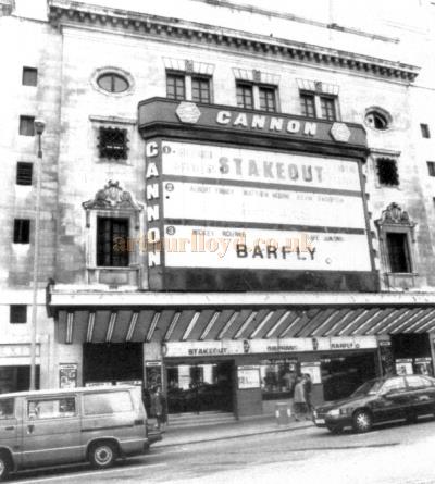 The Cannon, Haymarket showing the films 'Stakeout' and 'Barfly' in 1988 - From the souvenir brochure for the Theatre in 1988.