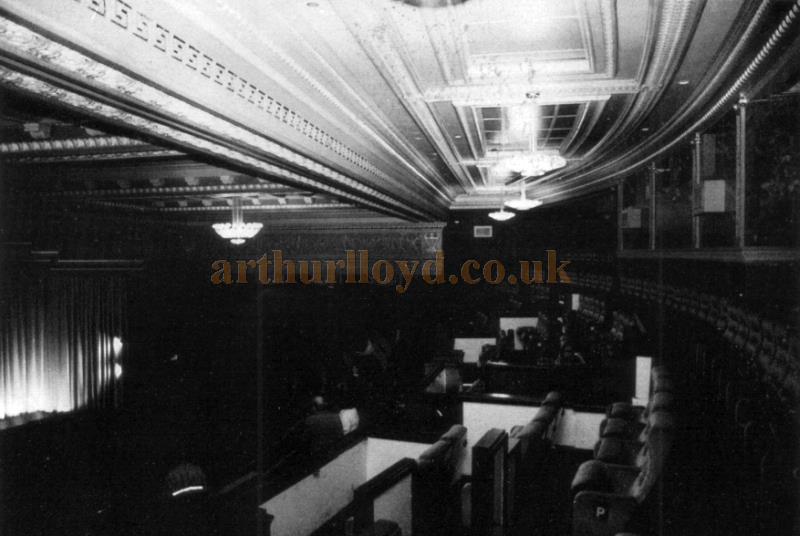 The Cinema's No.1 Auditorium situated in the Circle of the former Carlton Theatre in 1988 - From the souvenir brochure for the Theatre in 1988.