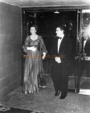 Mr J. Morley, General Manager, welcoming Her Royal Highness Princess Anne to the Royal Charity Premiere of Eleni, at the Cannon Haymarket on 25th September 1986.