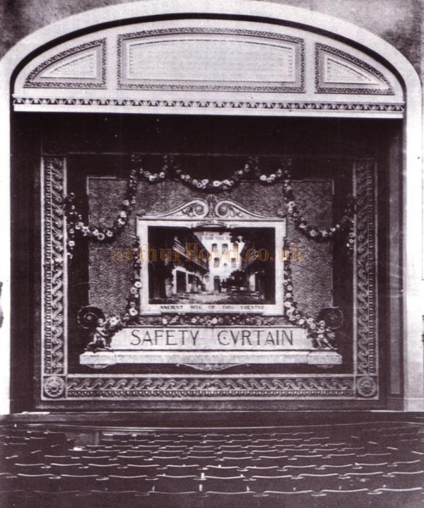 The Safety Curtain of the Carlton Theatre in a photograph taken in 1927 - From the souvenir brochure for the Theatre in 1988. 