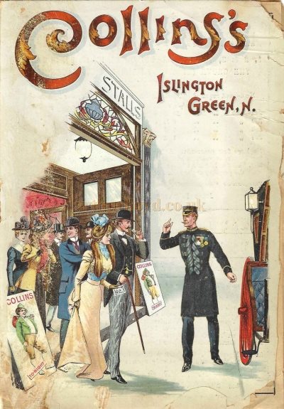 A Variety Programme Cover for Collin's Theatre for December the 3rd, 1900 - Courtesy Simon Moss, stagememories. 