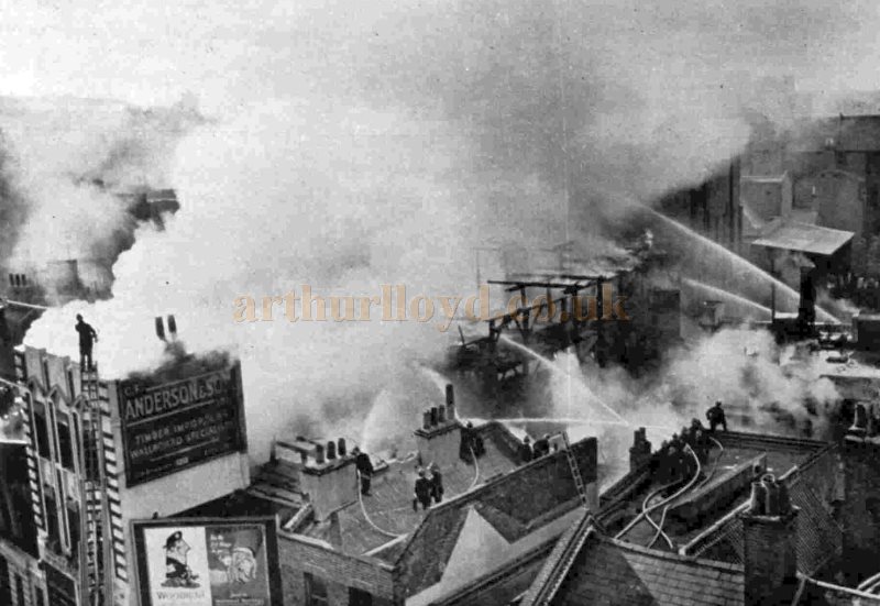 Collin's Music Hall on Fire - From the ILN, 20th of September 1958.