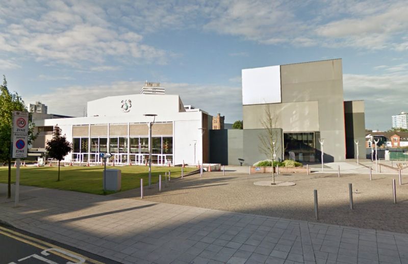 A Google StreetView Image of the Belgrade Theatre and B2 Studio, Coventry - Click to Interact