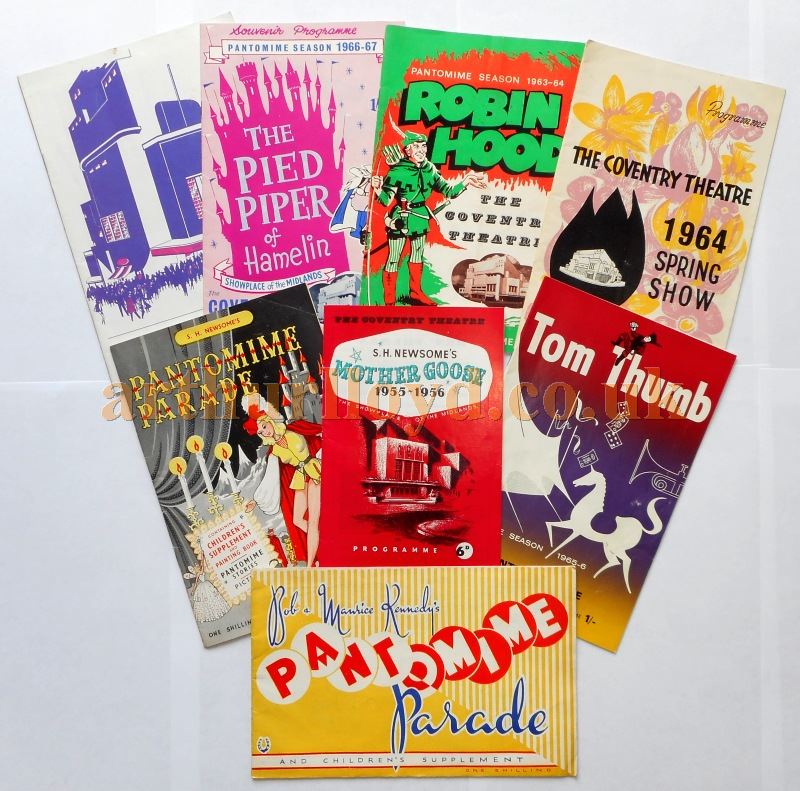 A Selection of Pantomime Programmes for the Coventry Theatre in the 1950s and 60s - Kindly Donated by Mary Shuker whose Mother Patricia Shuker was an avid Theatre goer for over 60 years.