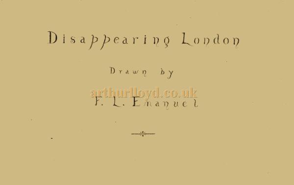 Disappearing London Drawn by F. L. Emanuel