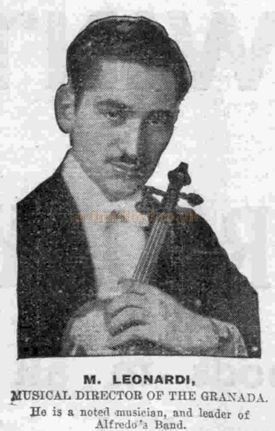 M. Leonardi, Musical Director of the Granada Theatre, Dover - From the Dover Express and East Kent News, 3rd of January 1930.