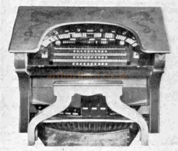 The Console of the Three Manual Christie Unit Organ at the Granada Theatre, Dover when it first opened in 1930 - From The Bioscope, 15th of January 1930. 