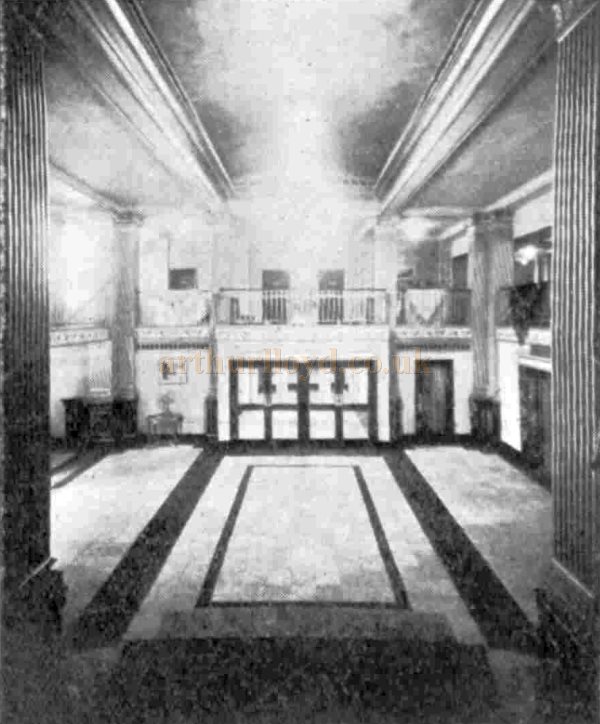 The Vestibule of the Granada Theatre, Dover when it first opened in 1930 - From The Bioscope, 15th of January 1930.