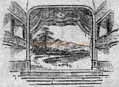 A sketch of the auditorium and stage of the Dunfermline Opera House in 1903 - Courtesy Graeme Smith.