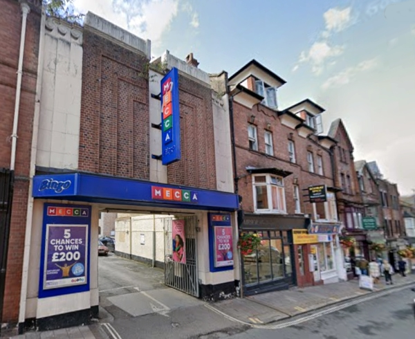 A Google StreetView Image showing the North Street Entrance to the former Gaumont Palace Theatre, Exeter in September 2022 - Click to Interact.