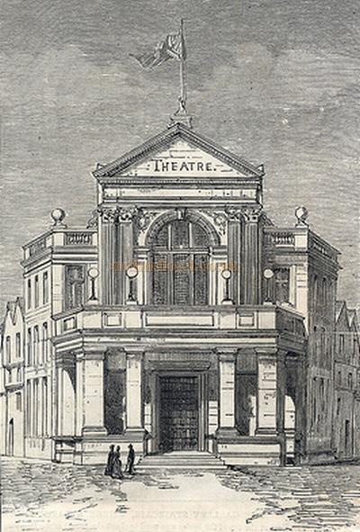 C. J. Phipps own drawing of the second Theatre Royal, Exeter