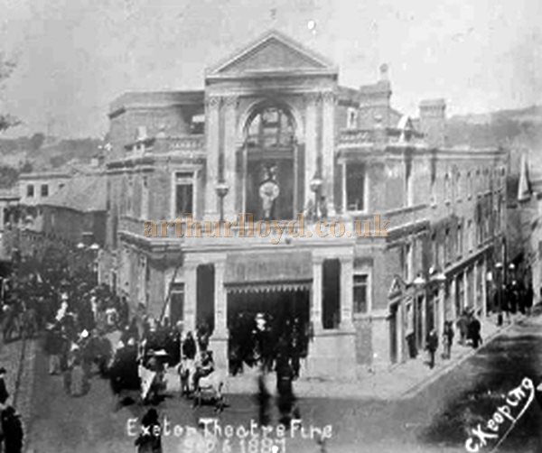 A photograph showing the Exeter Theatre Royal after the fire of 1887 - Courtesy Roger Fox.