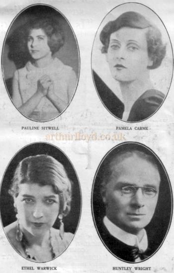 Cast members from the People's Theatre production of 'The Man From Blankleys' at the Fortune Theatre in October 1930.