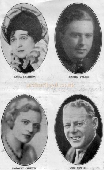 Cast members from the People's Theatre production of 'The Man From Blankleys' at the Fortune Theatre in October 1930.