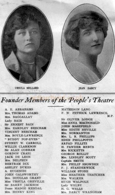Cast members from the People's Theatre production of 'The Man From Blankleys' at the Fortune Theatre in October 1930. And Founder Members of the People's Theatre.