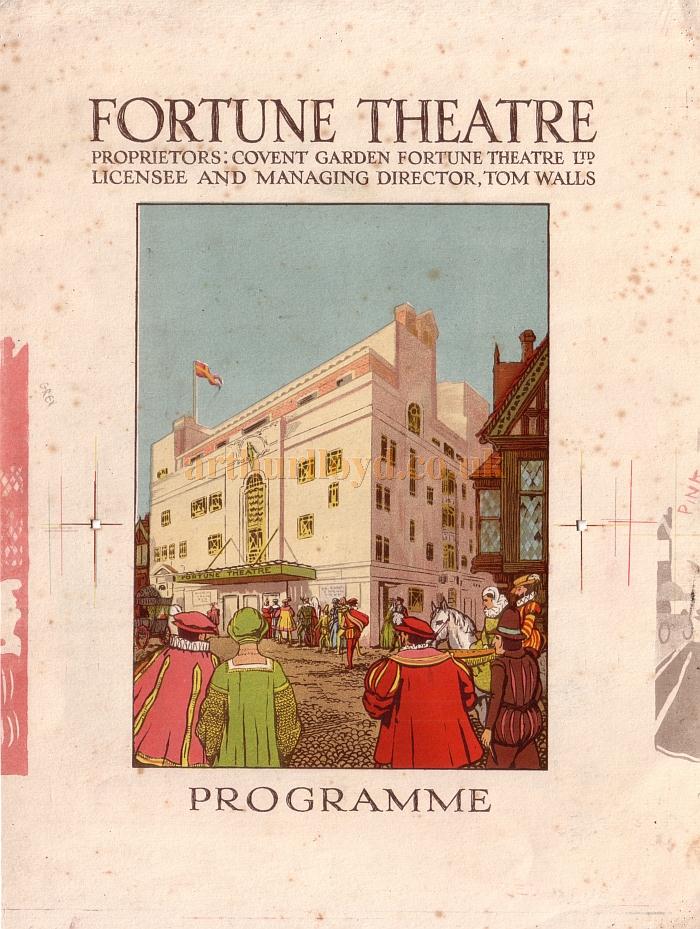 An original 1920s Printers Proof for a programme cover for the Fortune Theatre