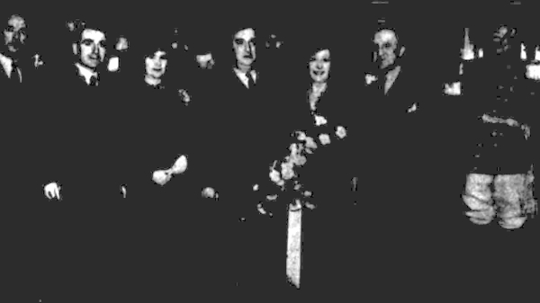 Sydney Howard being received by H. A. Yapp at the opening of the Forum, Kentish Town - From the Kinematograph Weekly, 20th of December 1934.