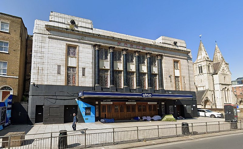 A Google StreetView Image showing the former Forum Theatre, Kentish Town in August 2021 - Click to Interact.