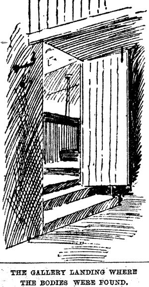 The Gallery Landing where the Bodies were found - - From Lloyd's Weekly, 3rd January 1892. 