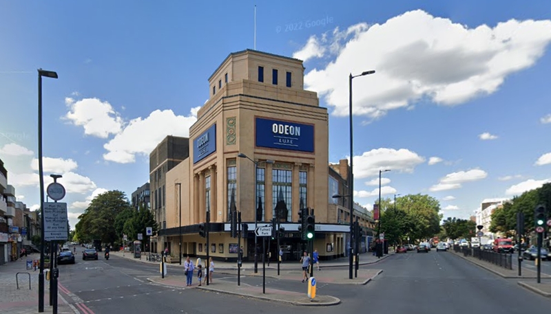 A Google StreetView Image of the Odeon Luxe, Holloway Road in April 2022, formerly the Gaumont Theatre - Click to Interact.