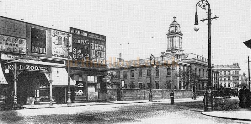 The Bostock Zoo Building around 1898 in New City Road, before building the Glasgow Hippodrome - Courtesy Graeme Smith. To the right is the Normal School, and Cowcaddens Cross.