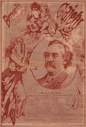 A Programme for Mr and Mrs Kendal and Mr Hare and Company from the St. James's Theatre in London, at Bernard's Glasgow Gaiety for 12 nights from Monday the 16th of August 1880 - Click to see the entire programme.