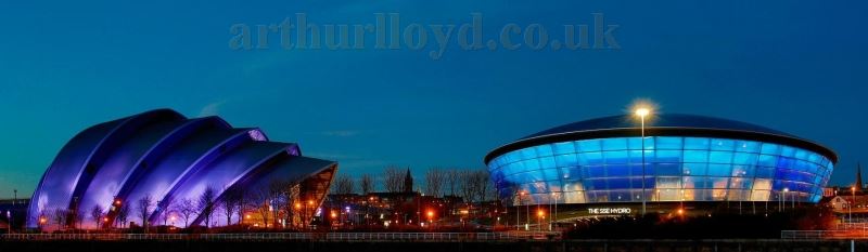 The SEC's Armadillo auditorium, left, and its Hydro arena, right, on the site of the Queen's Dock, Glasgow - Courtesy BSAVA.