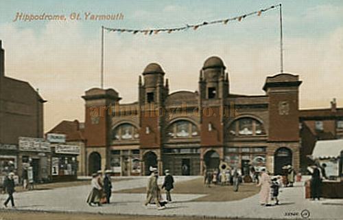 An early postcard depicting the Great Yarmouth Hippodrome.
