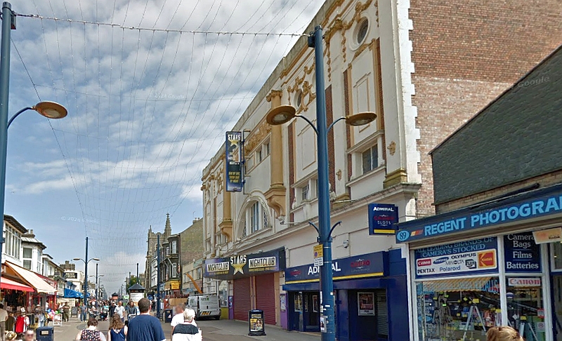 A Google StreetView Image of the former Regent Theatre, Great Yarmouth in 2018 - Click to Interact.