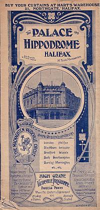 An Early Programme for the Palace and Hippodrome, Halifax - Courtesy Peter Charlton