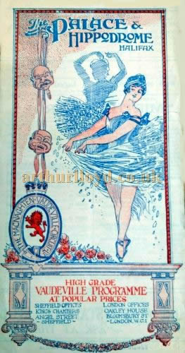 A Programme Cover for the Palace Theatre and Hippodrome, Halifax - Courtesy the Halifax Library and Philip Paine.