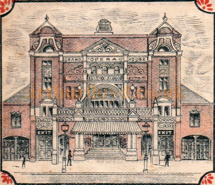 A Sketch of the Grand Theatre, Hull - From a programme for the pantomime 'Robinson Crusoe' at the Theatre for the Christmas period 1898 / 1899