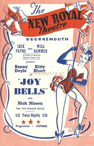 Programme for 'Joy Bells' at the Theatre Royal, Bournemouth - Courtesy Alan Chudley.