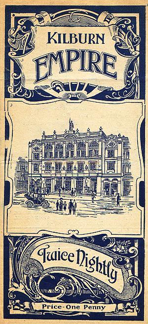Front Cover from various Programmes for the Kilburn Empire Theatre in 1914 - 1917