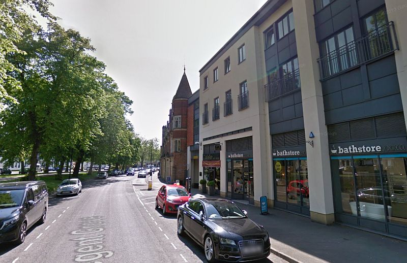 A Google StreetView Image of the site of the former Opera House / Theatre Royal, Leaminton Spa - Click to Interact.