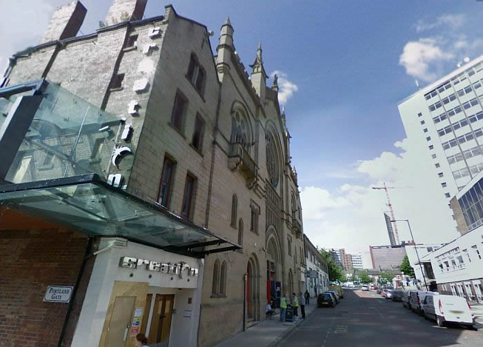 A Google StreetView image of the former Coliseum Theatre at the time it was being converted from the Creation nightclub - Click to Interact