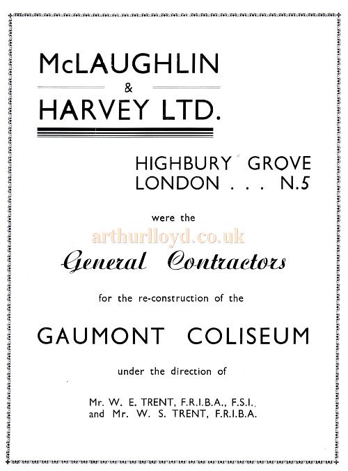 The reopening programme for the Leeds Coliseum / Gaumont Cinema in 1938