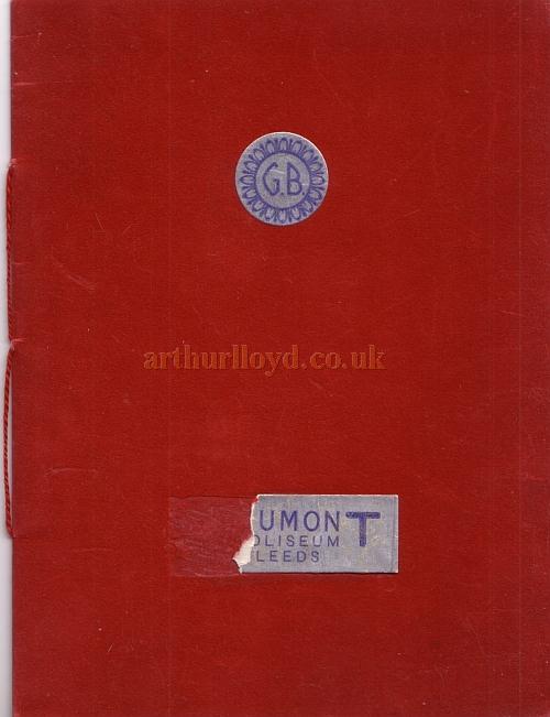 The reopening programme for the Leeds Coliseum / Gaumont Cinema in 1938