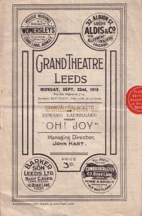 Programme for the Leeds Grand Theatre in 1919