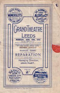 Programme for the Leeds Grand Theatre in 1919