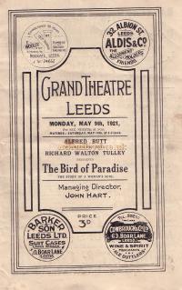 Programme for the Leeds Grand Theatre in 1921